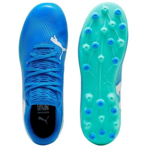 Bota Fútbol Puma Future 7 Play MG Jr Azul/Menta [1]