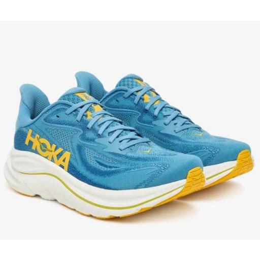 Zapatillas HOKA Clifton 10 WIDE Anchas Azul/Amarillo [1]