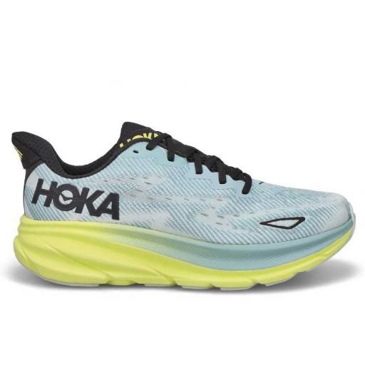 Zapatillas HOKA One One Clifton 9 Azul Grisaceo/Amarillo