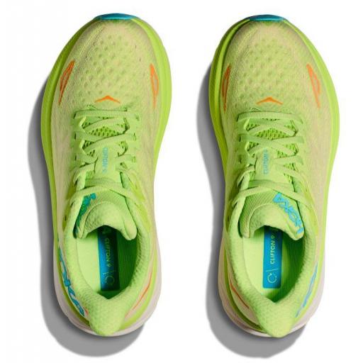 Zapatillas HOKA One One Clifton 9 Mujer Lettuce/Solar Flare [2]