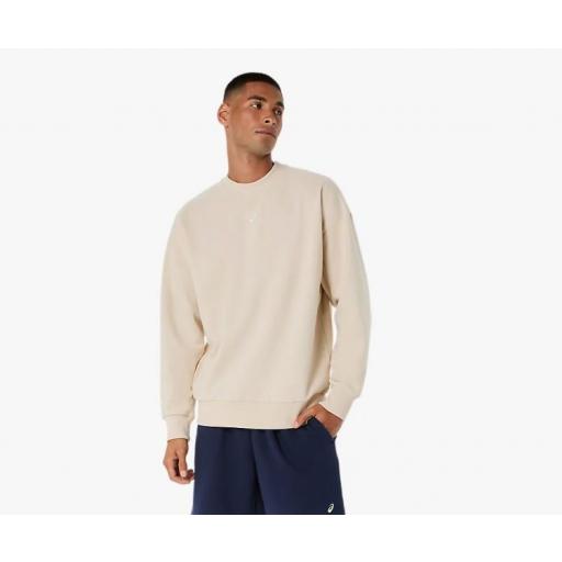 Sudadera Asics Fleece Crew Neck Top Beige [0]