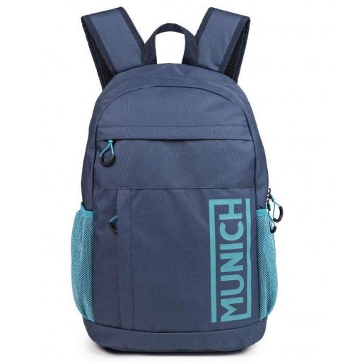 Mochila Munich Backpack Slim Negro/Verde Khaki/Azul [4]