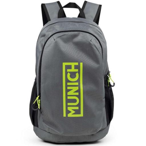 Mochila Munich Backpack Slim Gris/Verde