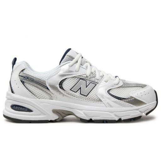 Zapatillas New Balance 530 GS Blanco/Plateado [0]