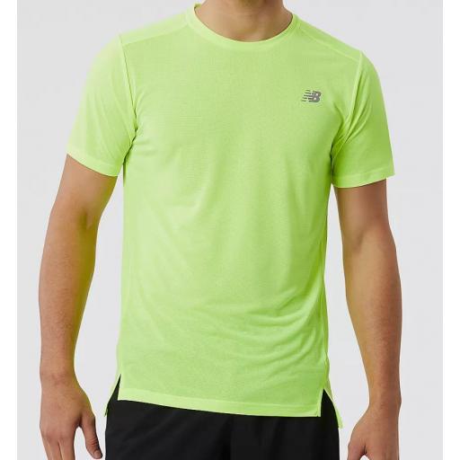 Camiseta New Balance Accelerate Short Sleeve Amarillo Fluor [0]