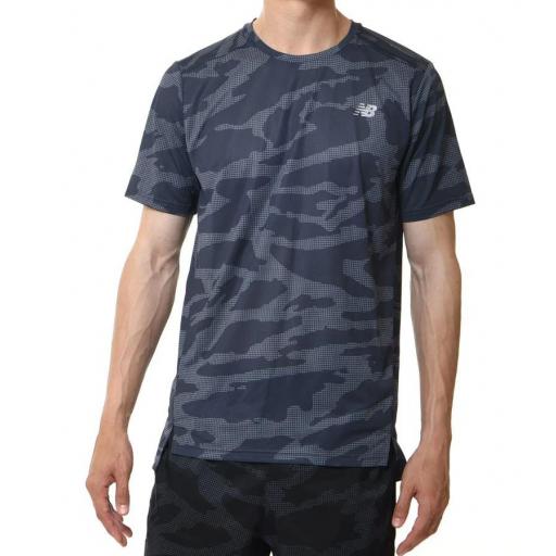 Camiseta New Balance Printed Accelerate Gris/Negro