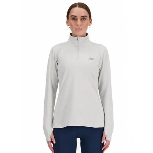 Camiseta Manga Larga New Balance Sport Essentials Mujer Gris [0]
