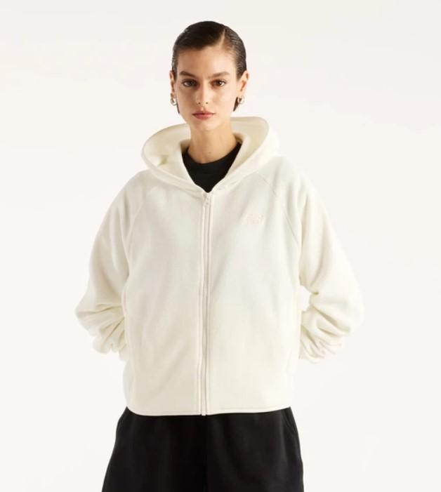 Sudadera New Balance Textured FL Blanco Hueso