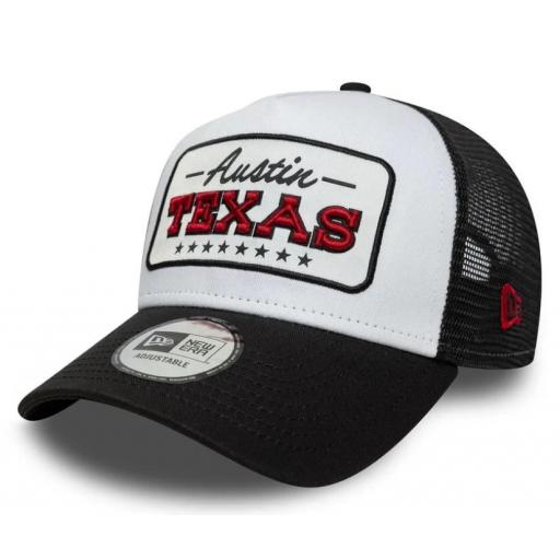 Gorra New Era Location Patch Austin Texas Blanco/Negro