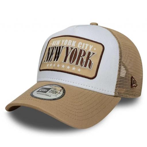 Gorra New Era Location Patch New York City Marron/Blanco