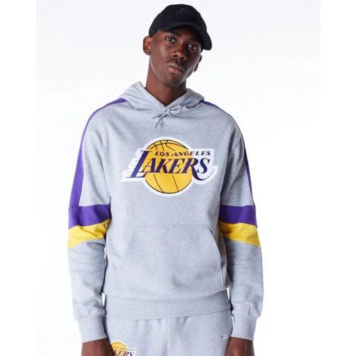 New Era Sudadera LA Lakers Colour Block Gris