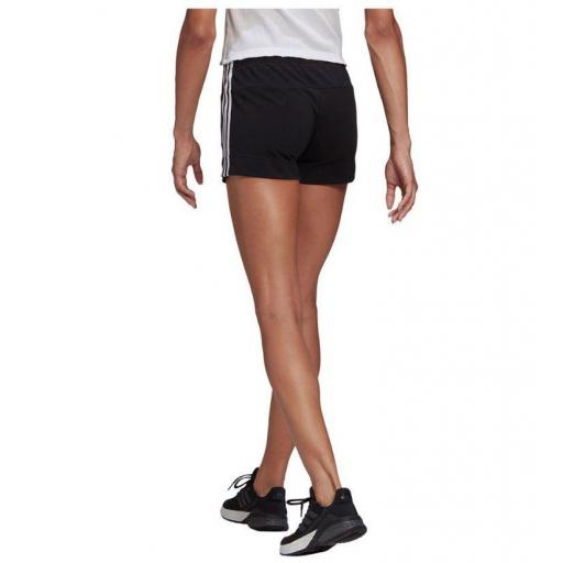 Pantalón Corto Adidas Essentials Slim 3 Bandas Mujer Negro [3]