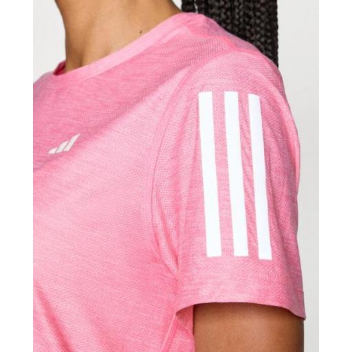 Camiseta Adidas Own The Run Tee Mujer Rosa Fluor [2]