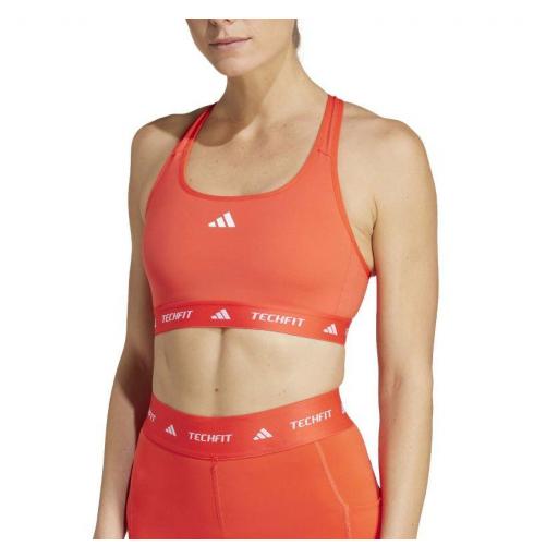 Sujetador Deportivo Adidas Techfit Mid Bra Coral [1]