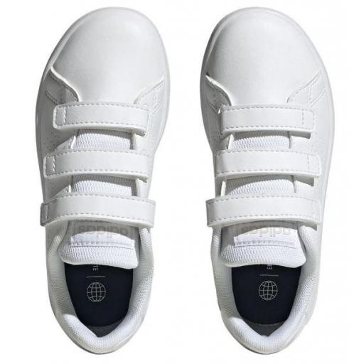 Zapatillas Adidas Advantage CF Niños Velcro Blanca [3]