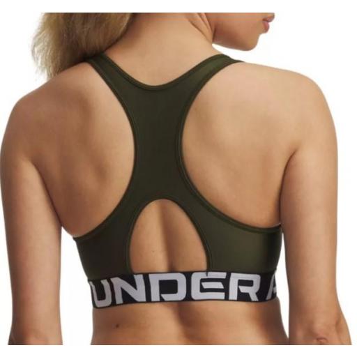 Sujetador Deportivo Under Armour HeatGear Mid Branded Verde [1]