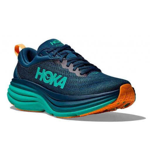 Zapatillas HOKA One One Bondi 8 Azul Oscuro/Verde [2]