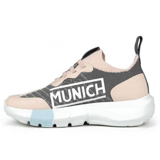 Zapatillas Munich Jony Kid 08 Rosa/Gris [2]