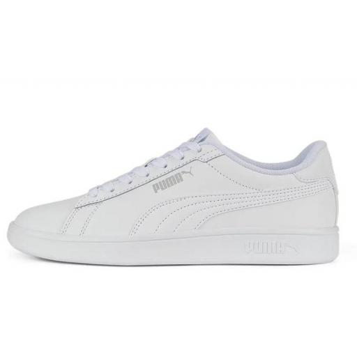 Zapatillas Puma Smash 3.0 L Jr Blanco/Plata [1]