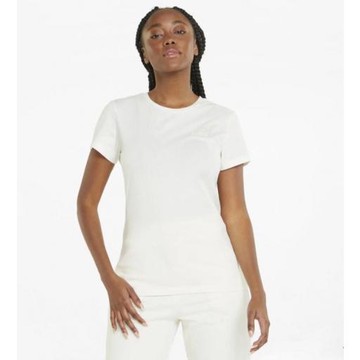 Camiseta Puma ESS+ Embroidery Tee Mujer Beige [1]