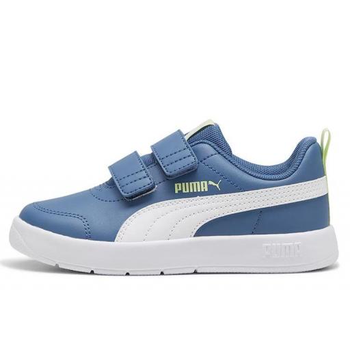 Zapatillas Puma Courtflex v3 PS Velcro Azul/Blanco [1]