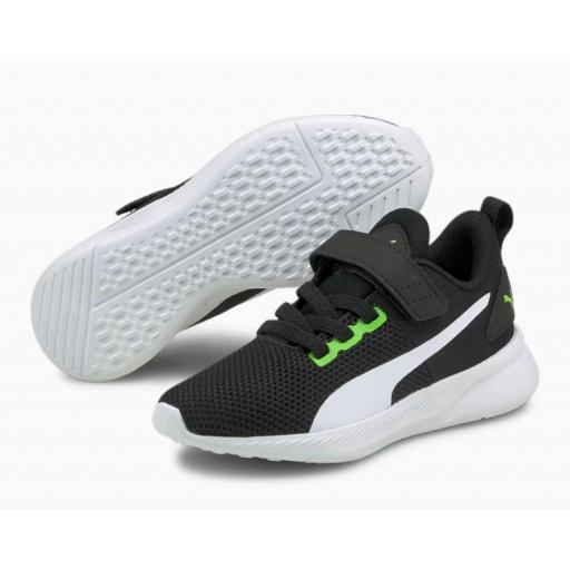 Zapatillas Puma Flyer Runner Velcro Niños Negro/Blanco [1]