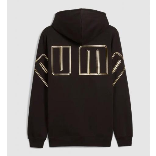 Sudadera Puma Maximal Metallic Hoodie Negro/Dorado [1]
