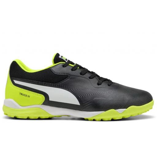 Bota Fútbol Puma Truco III Turf Negro/Amarillo