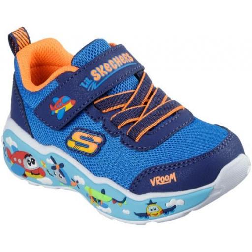 Zapatillas Skechers Play Scene Velcro Azul Aviones [1]