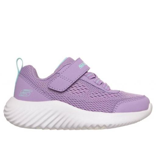 Zapatillas Skechers Bounder Niñas Velcro Morada [0]