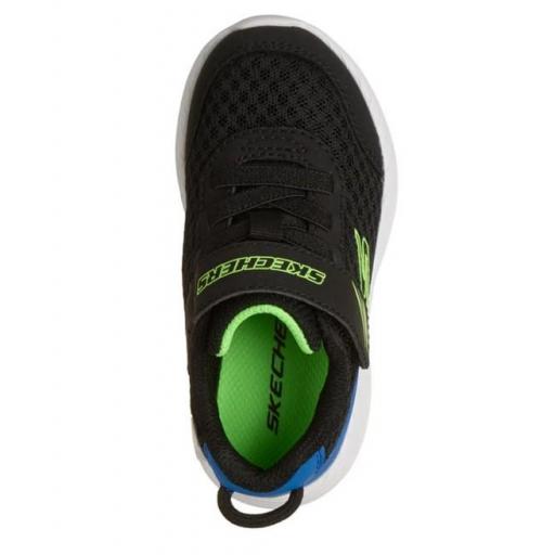 Zapatillas Skechers Dyna-Lite Velcro Niño Pequeño Negro/Azul [2]