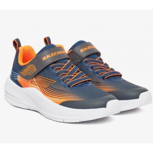 Zapatillas Skechers Microspec Advance Velcro Marino/Naranja [1]