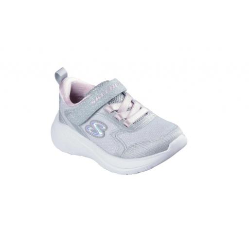 Zapatillas Skechers Wave 92 Velcro Niña Pequeña Gris [1]