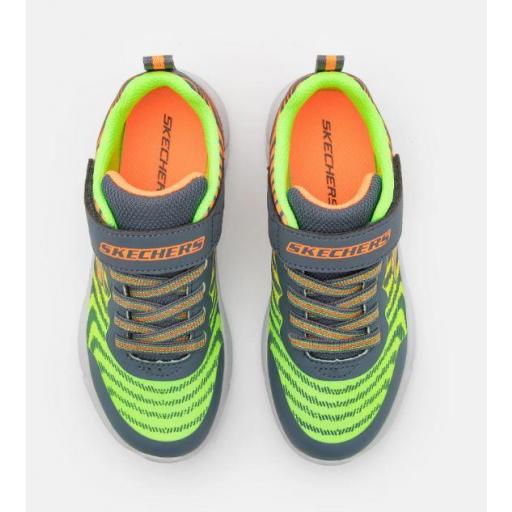 Zapatillas Skechers Go Run 650 Niño Velcro Verde/Gris/Naranja [2]