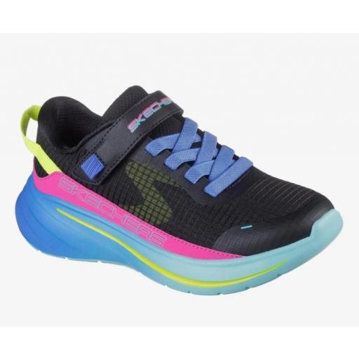 Zapatillas Skechers Wave 92 Velcro Negro/Azul/Rosa [1]