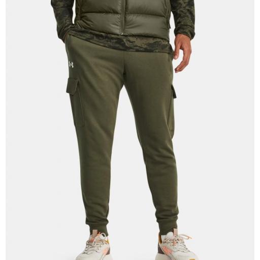 Pantalón Largo Under Armour Rival Fleece Cargo Jogger Verde [1]