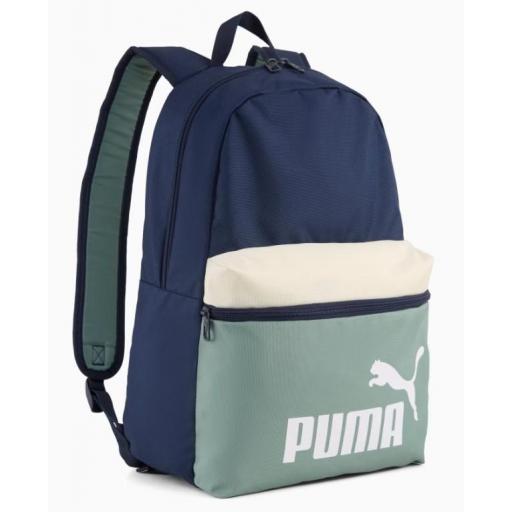 Mochila Puma Phase CB Azul/Verde Gris/Rojo