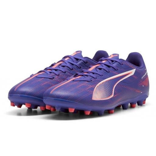 Bota Fútbol Puma Ultra 5 Play MG Azul/Rosa