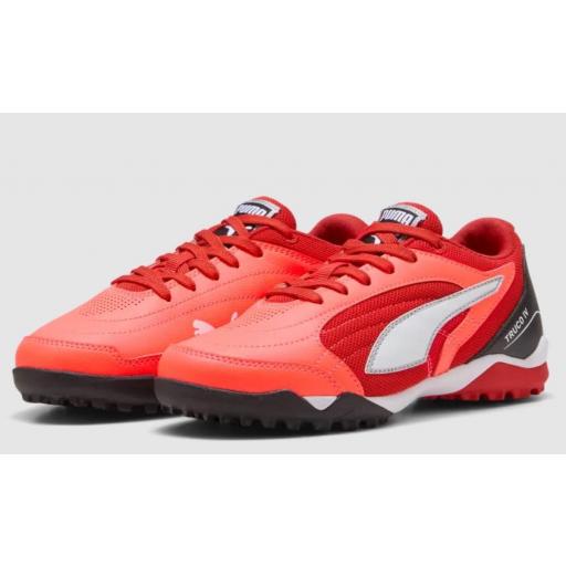 Bota Fútbol Puma Truco IV Jr Turf Rojo/Naranja