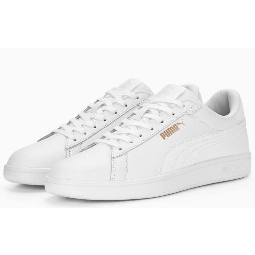 Zapatillas Puma Smash 3.0 L Blanco/Dorado [1]