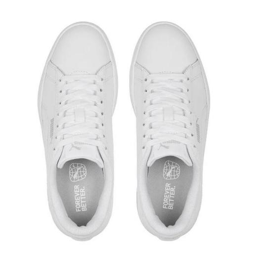 Zapatillas Puma Smash 3.0 L Jr Blanco/Plata [2]