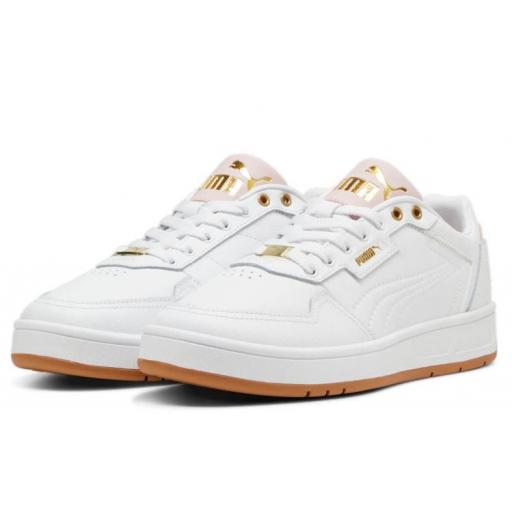 Zapatillas Puma Court Classic Lux Blanco/Rosa/Oro