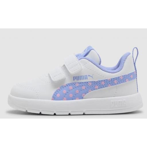 Zapatillas Puma Courtflex v3 Dotty Velcro Inf Blanco/Morado [0]