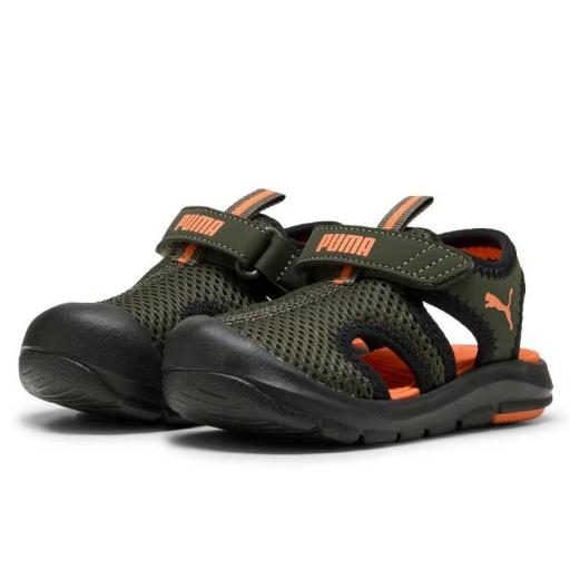 Sandalias Puma Fun Rucer Mesh Niño Pequeño Verde