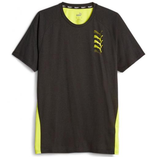 Camiseta Puma Fit Triblend Tee Negro/Amarillo [0]