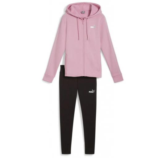 Chándal Puma Metallic Tracksuit Rosa Malva/Negro