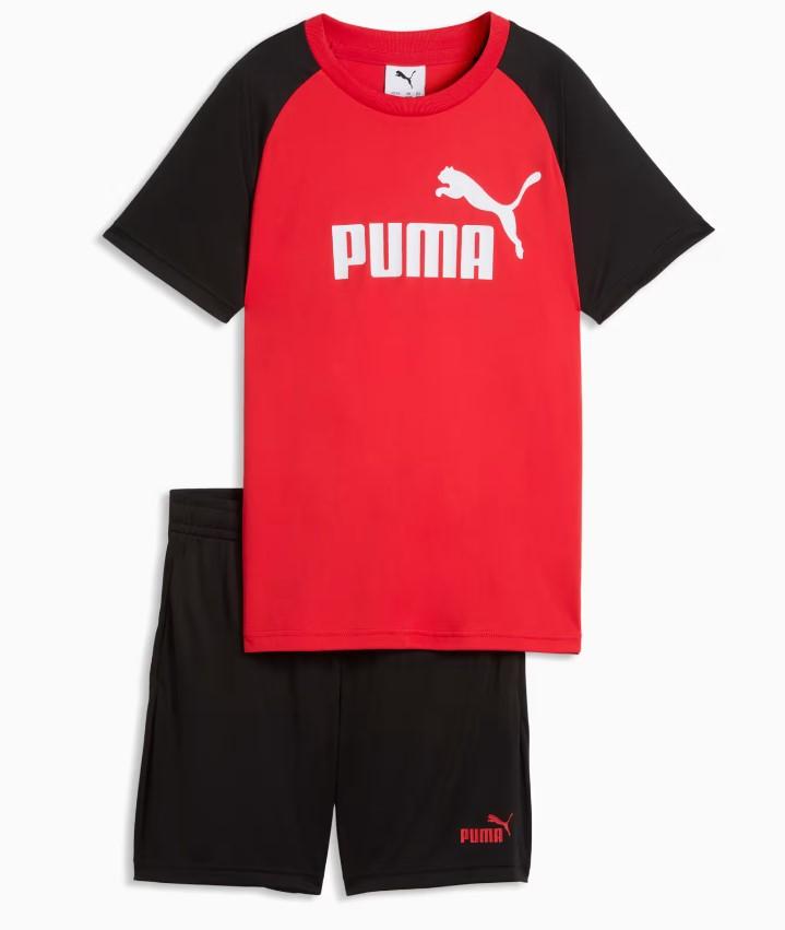 Conjunto Puma Essentials Poly Niños Rojo/Negro