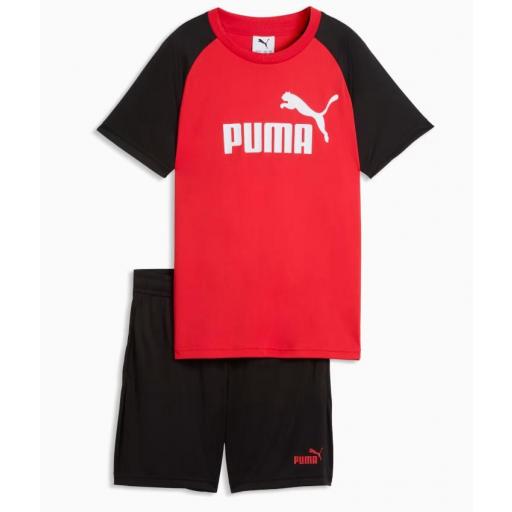 Conjunto Puma Essentials Poly Niños Rojo/Negro [0]