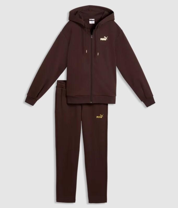 Chándal Puma Metallic Hooded Sweat Suit Marrón
