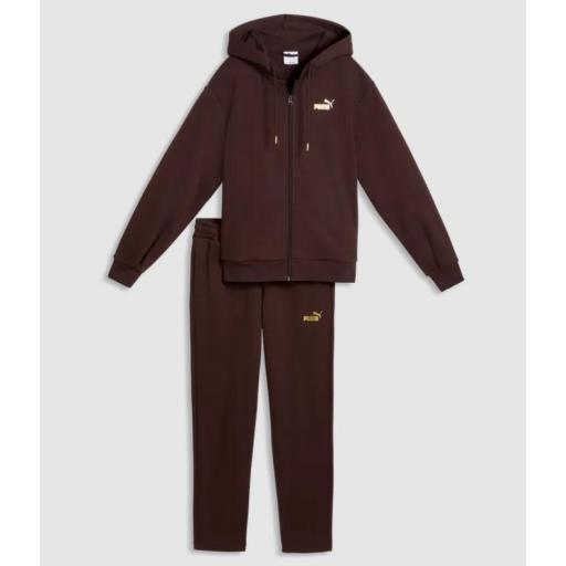 Chándal Puma Metallic Hooded Sweat Suit Marrón [0]